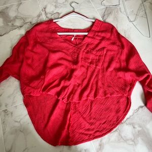 Hot Pink Free People Long Sleeve Top